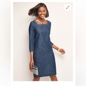 Talbots Denim Blue Long Sleeve Dress